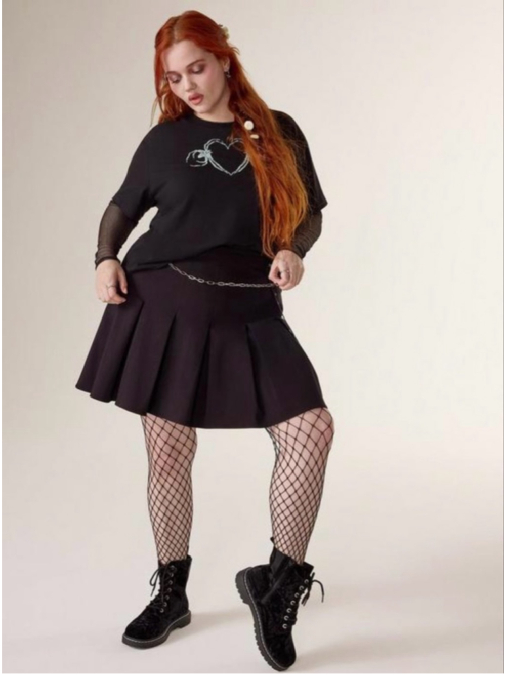 Torrid Black Pleated Metal Detail Skirt Plus Size 12